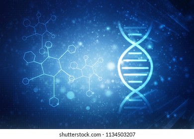 2d render of DNA structure, abstract background
