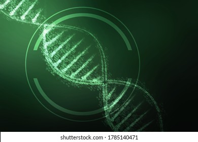 2d render of dna structure, abstract background
