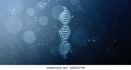 2d render of dna structure, abstract background