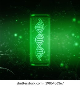 2d render of dna structure, abstract background