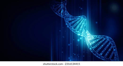 2d render of dna structure, abstract background