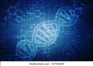 2d Render Of Dna Structure, Abstract Background