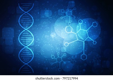 2d Render Dna Structure Abstract Background Stock Illustration 797217994