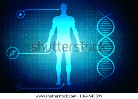 2d render of DNA structure, abstract background