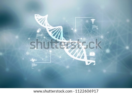 2d render of DNA structure, abstract background
