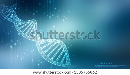 2d render of dna structure, abstract background
