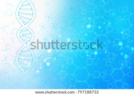 2d render of DNA structure, abstract background