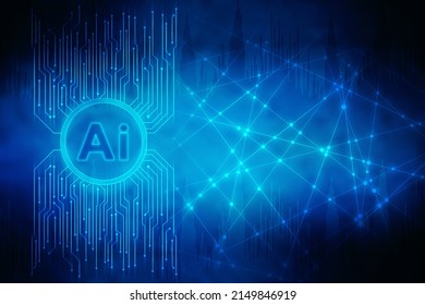 2d Rendering Artificial Intelligence Ai Concept Stock Illustration ...