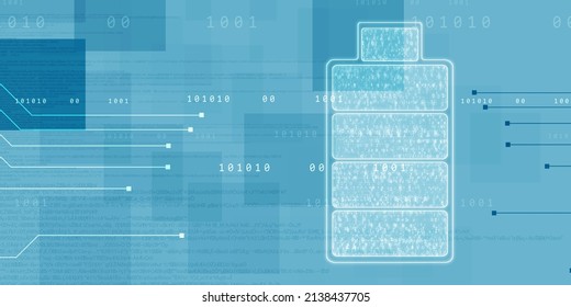 2d rendering Electrical energy and power supply source concept, accumulator battery with charging level full