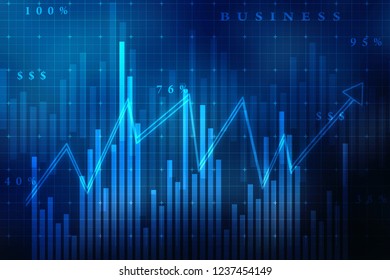 2d rendering Stock market online business concept. business Graph 