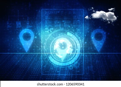 2d Rendering Travel Navigation Planning Concept Stock Illustration ...