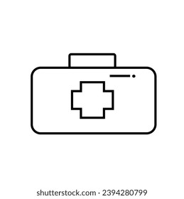 2-dimensional first aid box icon. first aid icon EPS, JPG, PNG files. Vector illustration of a first aid box in the shape of a square and slightly oval. Very simple icon of the first aid box.