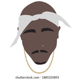 2pac illustration with goldie chain