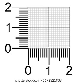2x2 centimeter (cm) scale grid paper background for product images