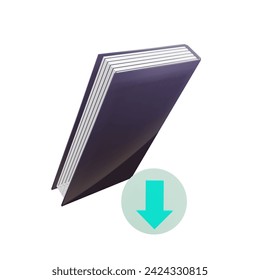 3 D Illustration of download e book icon - Powered by Shutterstock