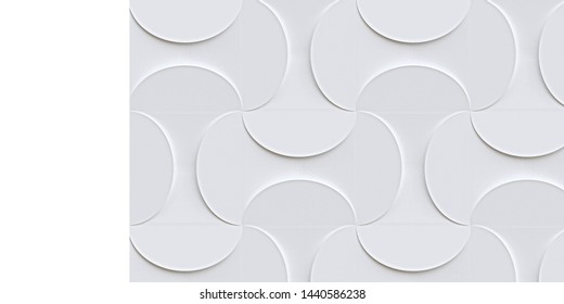 3 d illustration.White seamless wall panel. White glossy relief panel.3D rendering abstract background.Holiday background, greeting card.3d geometric background with shadow. 3d panel.Render

