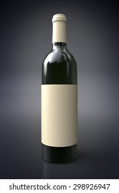 3 D render of white wine bottle.