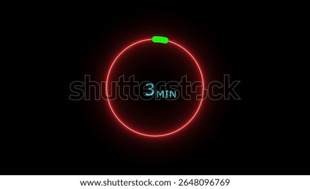 3 minutes timer clock icon 4k illustration on a black background. and creating a stunning illustration .4k illustration 