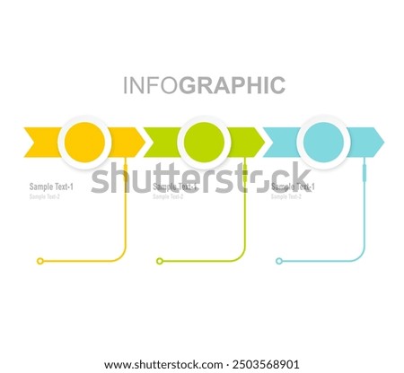 3 way infographic with 3 diffrent color 