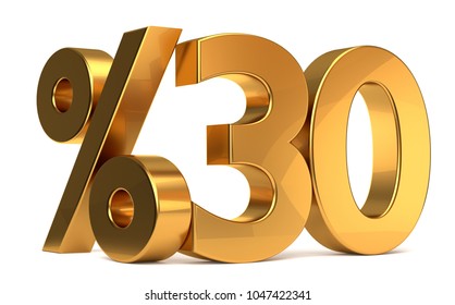 %30 3d Rendering Golden Symbol