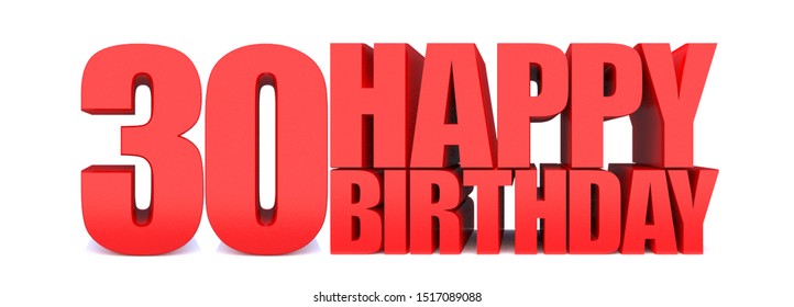 30 Happy Birthday Word On White Stock Illustration 1517089088 ...