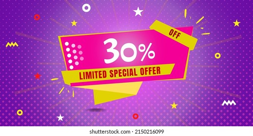 30 Off Limited Special Offer Banner Stock Illustration 2150216099 ...