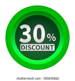 30 percent button isolated 