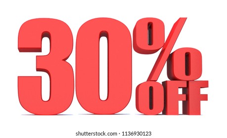 30 Percent Off 3d Sign On Stock Illustration 1136930123 | Shutterstock