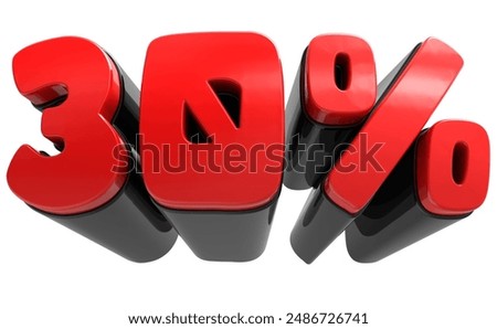 30 Red 3D Render With White Background
