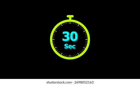 30 Second timer clock icon illustration. and creating a stunning illustration.4k illustration.