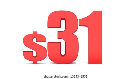 31 Dollar 31 Word On White Stock Illustration 1335346538 | Shutterstock