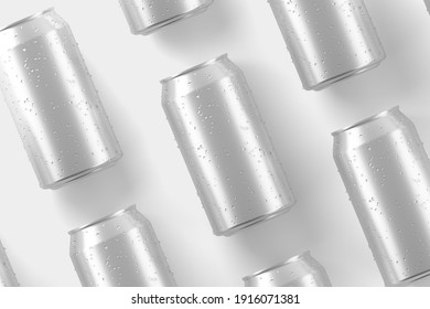 330ml Soda Can White Blank 3D Rendering Mockup