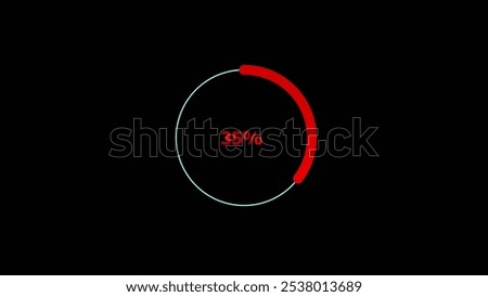 35 percent number circle loading icon pie chart diagrams modern design illustration background.	
