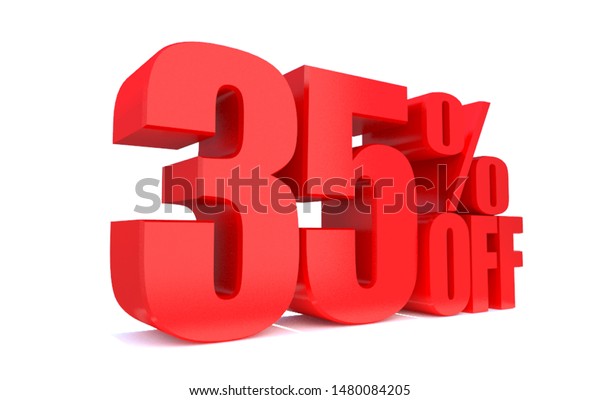 35 Percent Off 3d Sign On Stock Illustration 1480084205