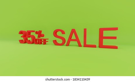 35 percent sale text in 3d green screen - Shutterstock ID 1834110439