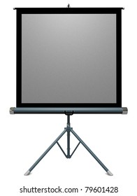 35mm Portable Slide Projector Screen On A White Background