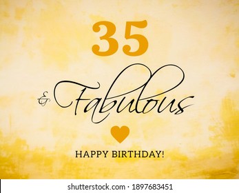 35th Birthday Card Wishes Illustration