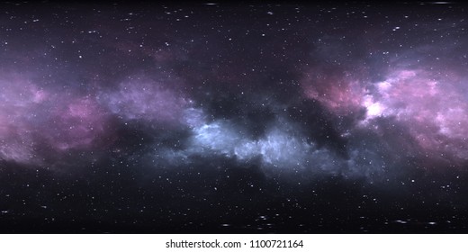 360 Degree Space Nebula Panorama Equirectangular Stock Illustration