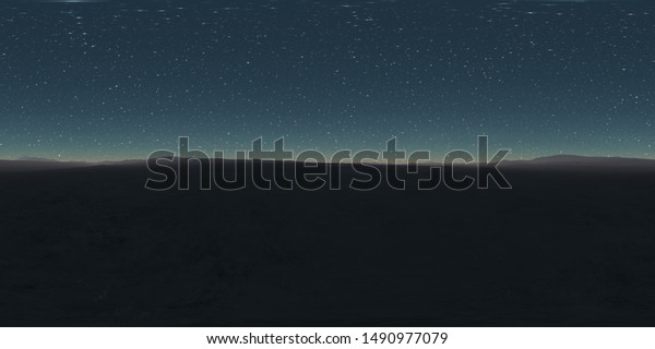 360度星空の夜空のテクスチャー 夜の砂漠の風景 等角投影 環境マップ Hdri球パノラマ 3dイラスト のイラスト素材 1490977079