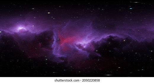 360 degree stellar system and gas nebula. Panorama, environment 360 HDRI map. Equirectangular projection, spherical panorama. 3d rendering