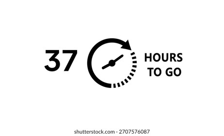 37 -Hour's timer illustration. Countdown timer clock icon.