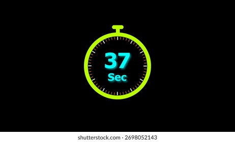 37 Second timer clock icon illustration. and creating a stunning illustration.4k illustration.