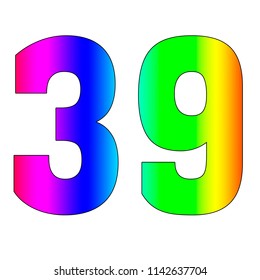 39 Number Multicolor Rainbow Flag Stock Illustration 1142637704 ...