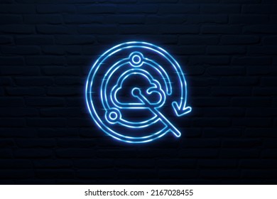 3D 24x7 Threat Monitoring And Remediation Icon Neon Sign
