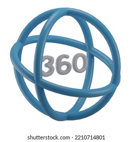 3D 360 Video Icon Illustration Render