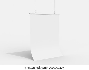 3d A4 Poster Mockup on Isolated Background