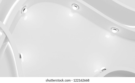 3d abstract architecture background with lights