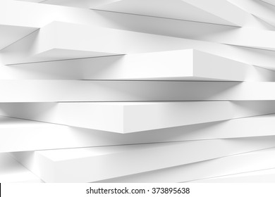 3d Abstract Architecture Design. White Modern Background