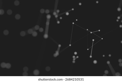 3d Abstract background. Molecules technology with polygonal shapes, connecting dots and lines. Connection structure. Big data visualization. 3d background. 