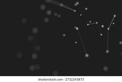 3d Abstract background. Molecules technology with polygonal shapes, connecting dots and lines. Connection structure. Big data visualization. 3d background. 